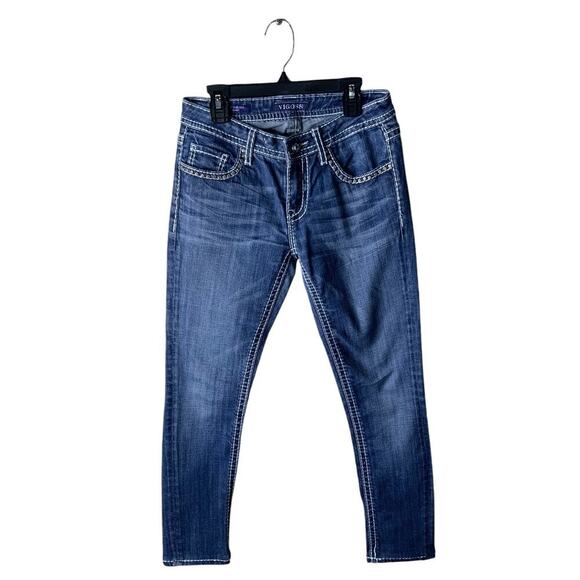 Vigoss The Chelsea Skinny Jeans Womens 26x31 Rhinestone Stretch Mid Rise Casual - Picture 1 of 11